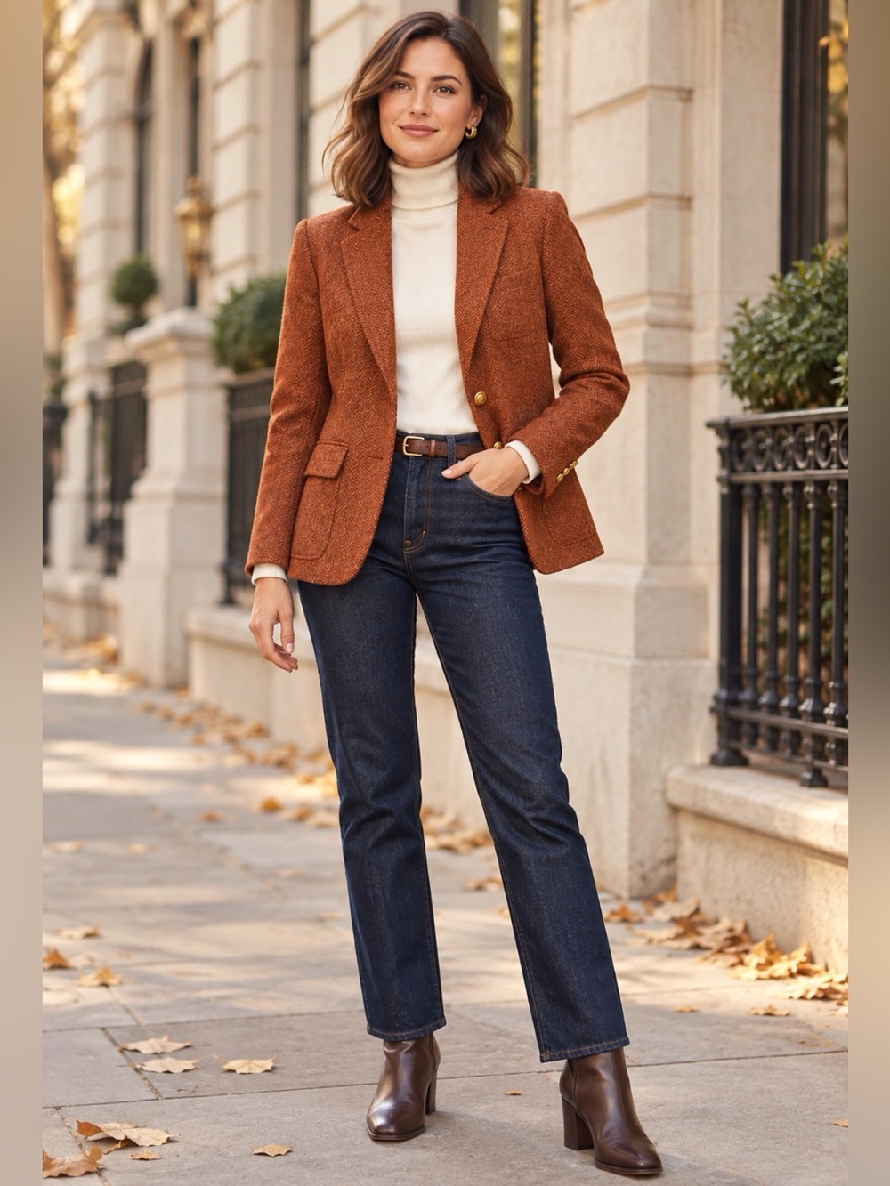 J.Crew Moon Rust  Blazer Women’s Size 0 Gold Button Academia